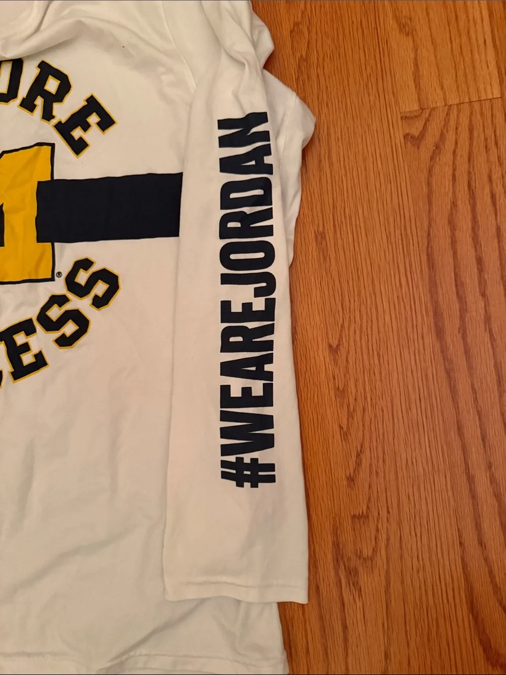 Jordan White Long-Sleeve 'Do More Say Less' Tee Michigan Wolverines Size Large‎